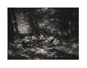Kosmos, Aquatint, Vernis mou on handmade paper, 69 x 88 cm, 2024